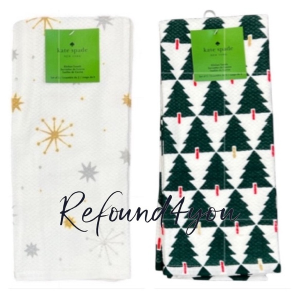Kate Spade - ‘Winter bundle’ dish towels (4). NWT